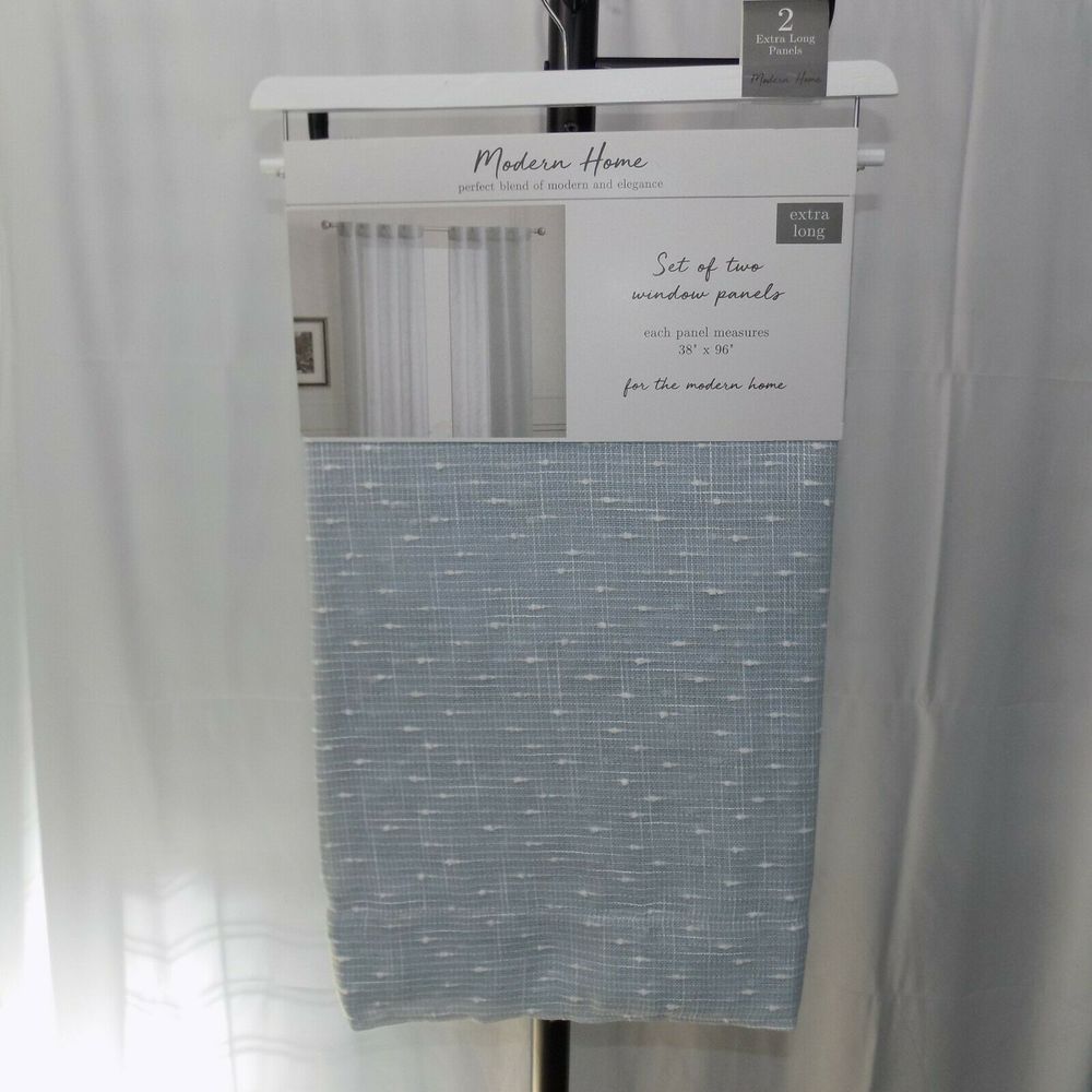 Set Modern Home Curtains Pair Light Extra Long 96"